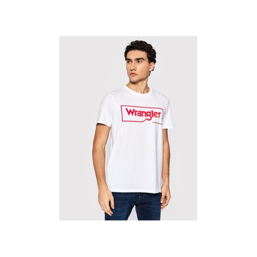 Wrangler T-Shirt Frame Logo W7H3D3989 Biały Regular Fit Wrangler XL MODIVO
