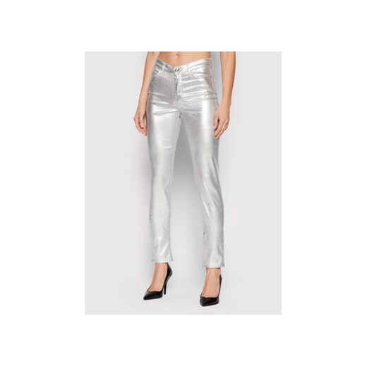 Guess Spodnie materiałowe W2RA46 WEEH1 Srebrny Skinny Fit Guess 26_31 okazyjna cena MODIVO