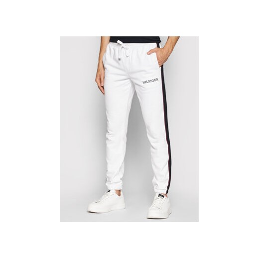 Tommy Hilfiger Spodnie dresowe Taped MW0MW18722 Biały Regular Fit Tommy Hilfiger XL okazyjna cena MODIVO