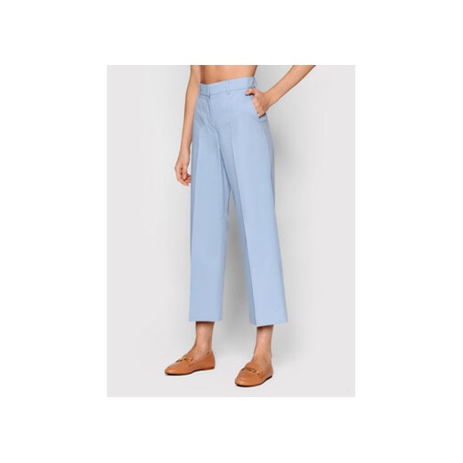 Weekend Max Mara Spodnie materiałowe Zircone 51310621 Niebieski Regular Fit 38 promocja MODIVO
