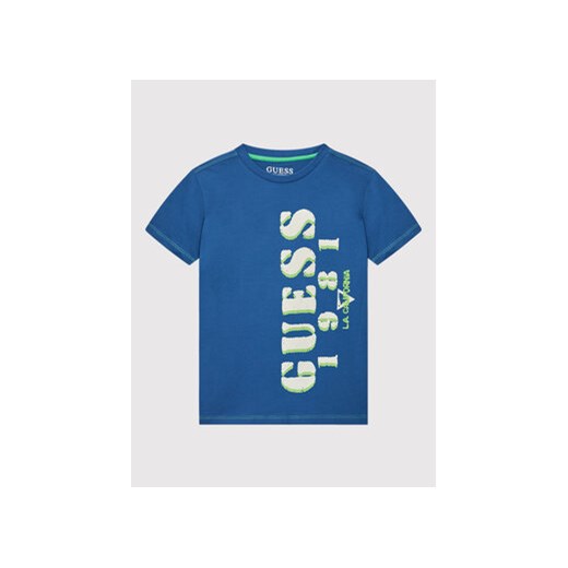 Guess T-Shirt L2GI19 K8HM0 Niebieski Regular Fit Guess 16Y promocja MODIVO
