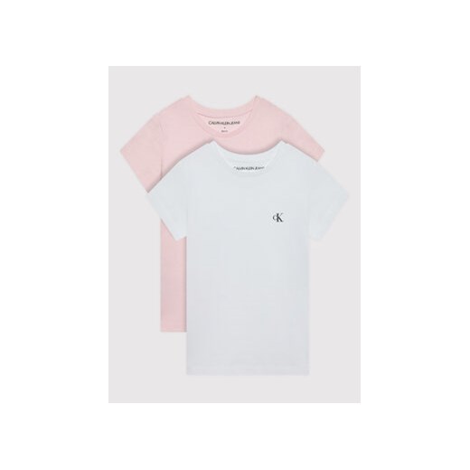 Calvin Klein Jeans Komplet 2 t-shirtów Monogram IG0IG01258 Biały Slim Fit 6Y promocyjna cena MODIVO