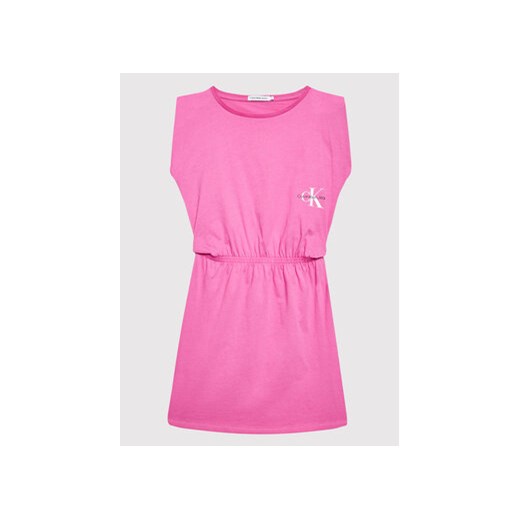 Calvin Klein Jeans Sukienka codzienna Monogram IG0IG01416 Różowy Relaxed Fit 10Y okazja MODIVO