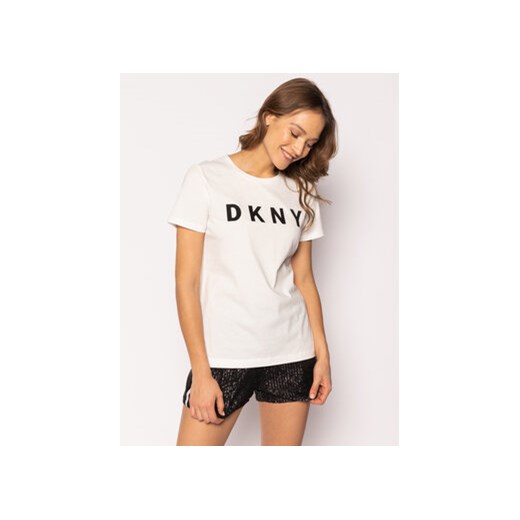 DKNY T-Shirt W3276CNA Biały Regular Fit XS MODIVO