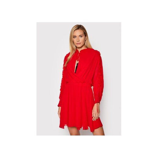 Babylon Sukienka koktajlowa O_MF0512 Czerwony Regular Fit 42 promocyjna cena MODIVO