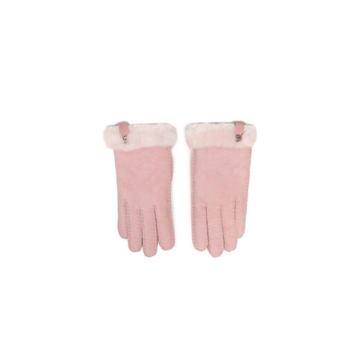 Ugg Rękawiczki Damskie W Shorty Glove W Leather Trim 17367 Różowy L wyprzedaż MODIVO