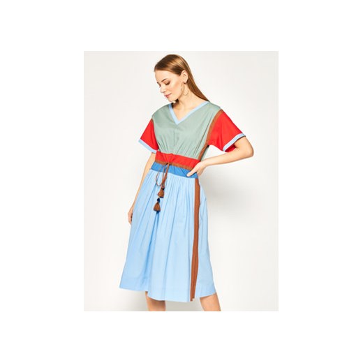 Tory Burch Sukienka codzienna Color-Block Poplin 63610 Kolorowy Regular Fit Tory Burch 2 wyprzedaż MODIVO