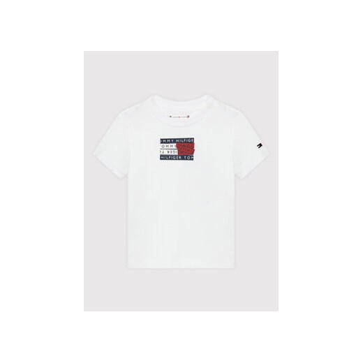 Tommy Hilfiger T-Shirt Tape Graphic KN0KN01430 Biały Regular Fit Tommy Hilfiger 68 okazja MODIVO