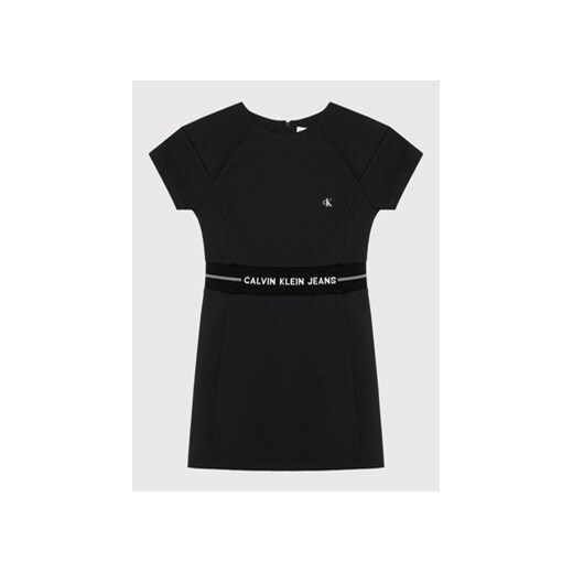 Calvin Klein Jeans Sukienka codzienna Intarsia Logo IG0IG01027 Czarny Regular 4Y MODIVO