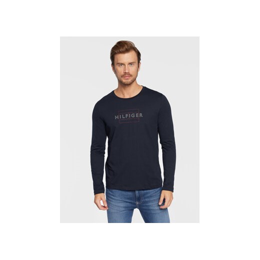 Tommy Hilfiger Longsleeve Linear Flag MW0MW25670 Granatowy Slim Fit Tommy Hilfiger XS okazyjna cena MODIVO