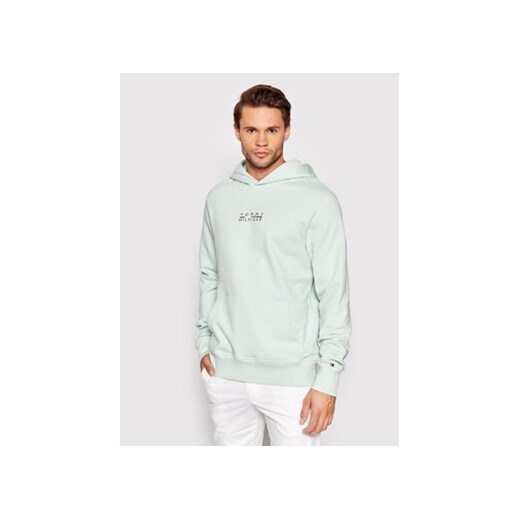 Tommy Hilfiger Bluza Square Logo MW0MW24150 Zielony Regular Fit Tommy Hilfiger XL wyprzedaż MODIVO