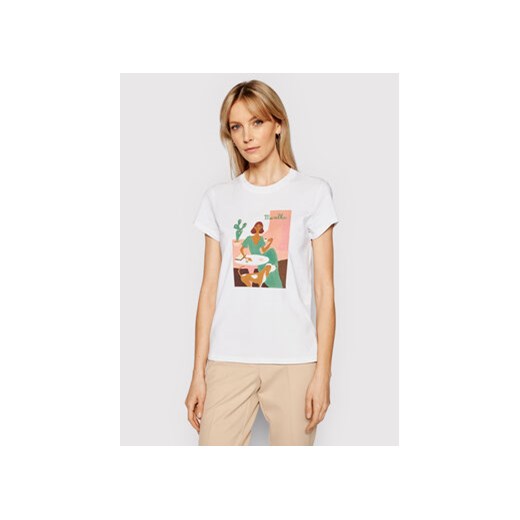 Marella T-Shirt Italia 39710312200 Biały Regular Fit Marella M MODIVO promocja