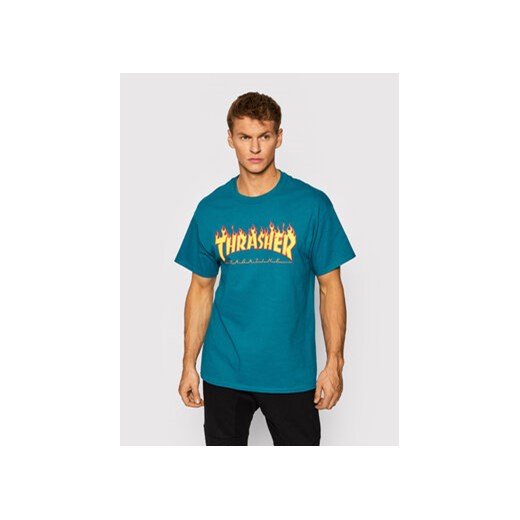 Thrasher T-Shirt Flame Niebieski Regular Fit Thrasher L MODIVO