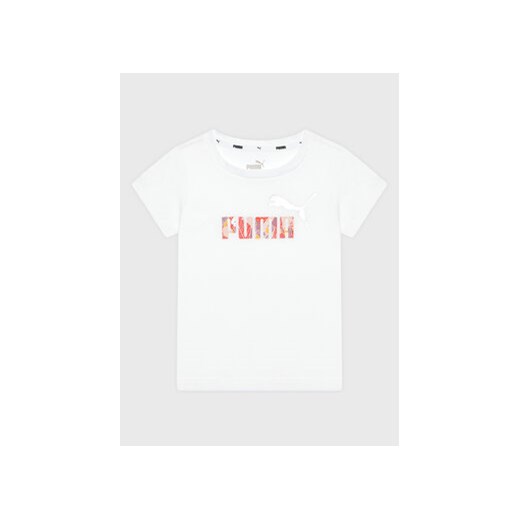Puma T-Shirt Bloom Logo 670311 Biały Regular Fit Puma 116 MODIVO