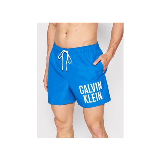 Calvin Klein Swimwear Szorty kąpielowe Medium KM0KM00701 Niebieski Regular Fit S MODIVO