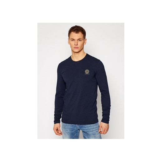 Versace Longsleeve Girocollo AUU01007 Granatowy Regular Fit Versace XL wyprzedaż MODIVO