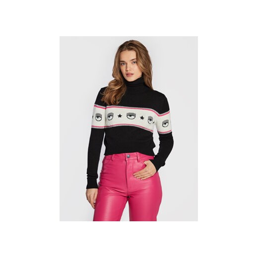 Chiara Ferragni Golf 73CBFM27 Czarny Regular Fit ze sklepu MODIVO w kategorii Swetry damskie - zdjęcie 152601293