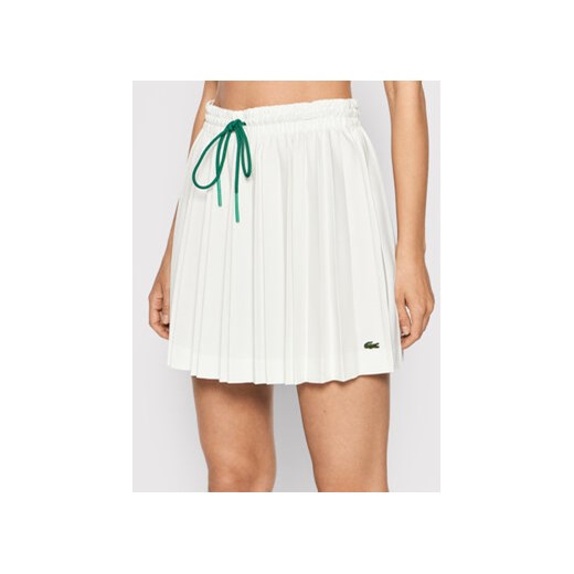 Lacoste Spódnica plisowana JF2504 Biały Regular Fit Lacoste 44 okazyjna cena MODIVO