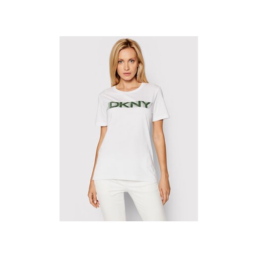 DKNY T-Shirt P0FATCNA Biały Regular Fit M MODIVO promocja