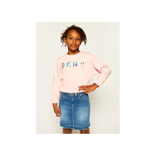 DKNY Bluza D35Q59 M Różowy Regular Fit 6A MODIVO