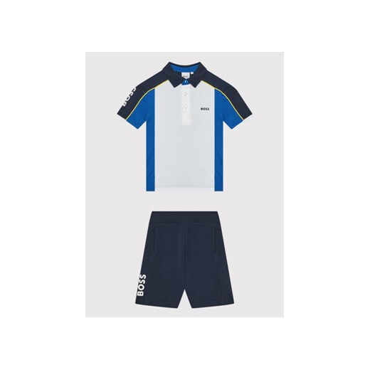 Boss Komplet polo i spodenki J28095 S Granatowy Regular Fit 6Y okazyjna cena MODIVO