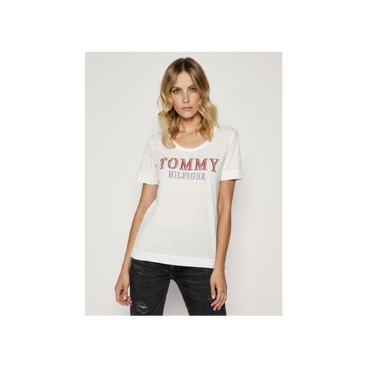 Tommy Hilfiger T-Shirt WW0WW25170 Biały Regular Fit Tommy Hilfiger XS okazja MODIVO