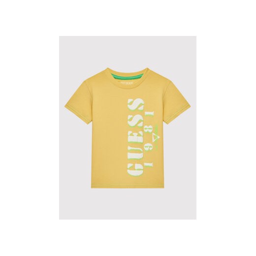 Guess T-Shirt N2GI15 K8HM0 Żółty Regular Fit Guess 4Y okazyjna cena MODIVO