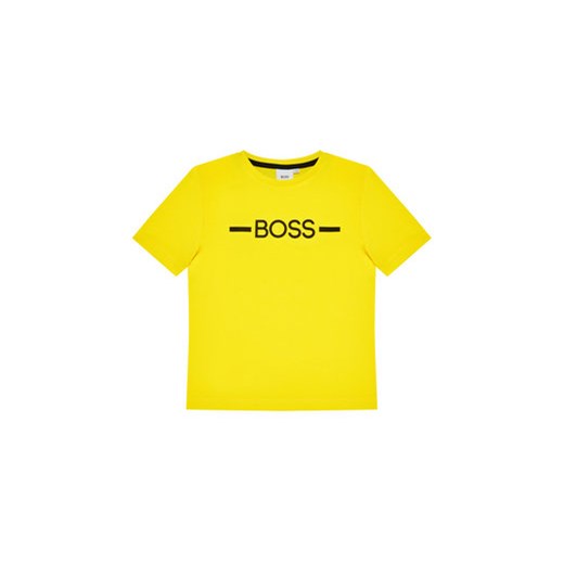 Boss T-Shirt J25G97 S Żółty Regular Fit 8Y MODIVO okazja