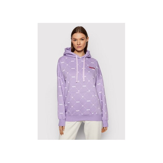 PROSTO. Bluza Klasyk Monogy 2051 Fioletowy Relaxed Fit Prosto. S MODIVO