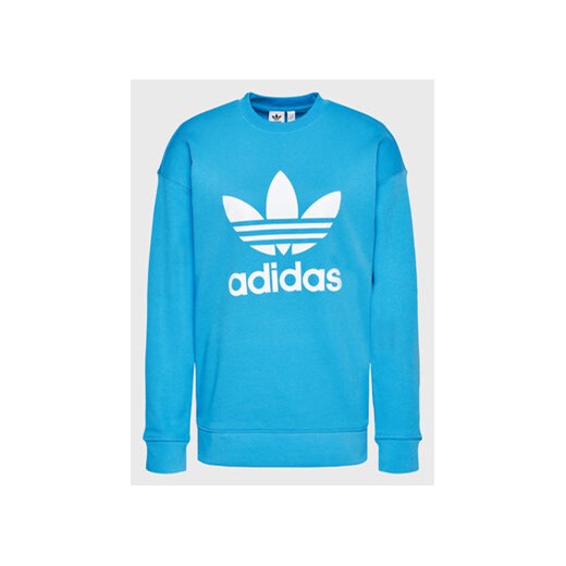 Adidas bluza damska niebieska krótka w sportowym stylu 