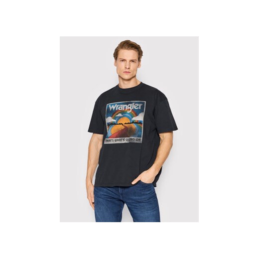Wrangler T-Shirt Vintage W7L4GFXVD Czarny Regular Fit Wrangler L wyprzedaż MODIVO