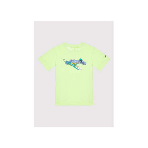 adidas T-Shirt Graphic Stoked Beach HE6907 Zielony Regular Fit 3_6M MODIVO
