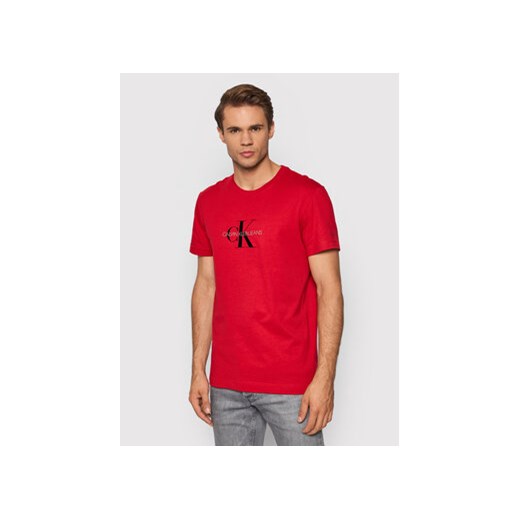 Calvin Klein Jeans T-Shirt J30J318691 Czerwony Regular Fit S okazyjna cena MODIVO