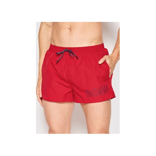 Boss Szorty kąpielowe Mooneye 50469280 Czerwony Regular Fit XL MODIVO