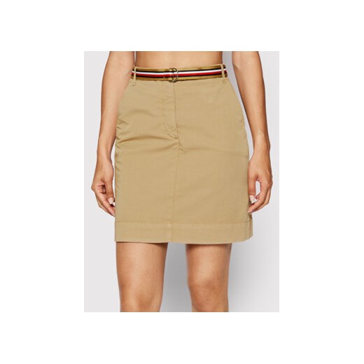 Tommy Hilfiger Spódnica mini Chino WW0WW34702 Beżowy Regular Fit Tommy Hilfiger 42 okazyjna cena MODIVO