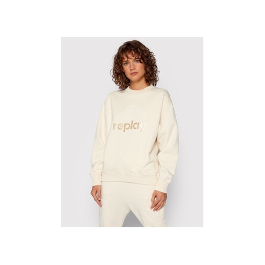 Replay Bluza W3586A.000.23190P Beżowy Oversize Replay XL MODIVO