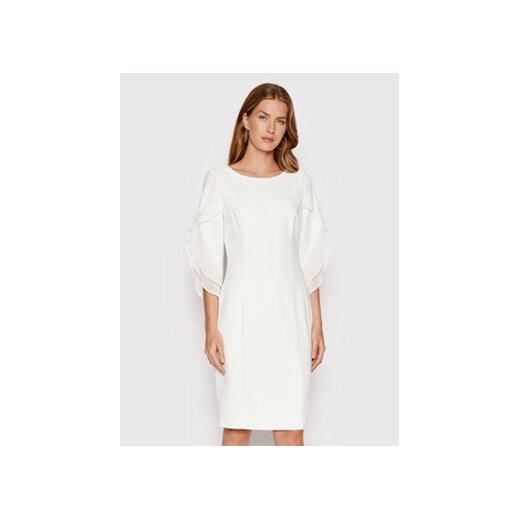 DKNY Sukienka koktajlowa DD0B1141 Biały Regular Fit 2 promocyjna cena MODIVO