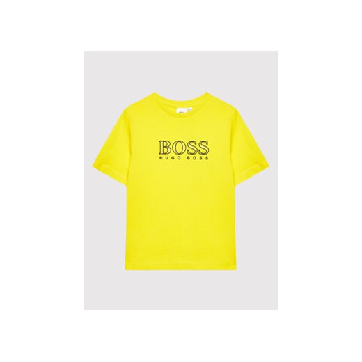 Boss T-Shirt J25N30 S Żółty Regular Fit 12Y okazja MODIVO