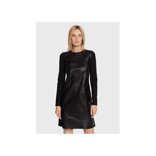 Calvin Klein Sukienka skórzana K20K204539 Czarny Regular Fit Calvin Klein 40 MODIVO promocja