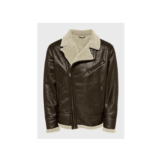 Only & Sons Kurtka z imitacji skóry Ryan 22023807 Brązowy Regular Fit Only & Sons S MODIVO