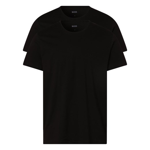 BOSS T-shirty pakowane po 2 szt. Mężczyźni Dżersej czarny jednolity ze sklepu vangraaf w kategorii T-shirty męskie - zdjęcie 152696192