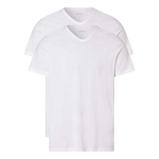 BOSS T-shirty pakowane po 2 szt. Mężczyźni Dżersej biały jednolity ze sklepu vangraaf w kategorii T-shirty męskie - zdjęcie 152696193