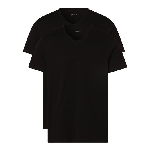 BOSS T-shirty pakowane po 2 szt. Mężczyźni Dżersej czarny jednolity ze sklepu vangraaf w kategorii T-shirty męskie - zdjęcie 152696194
