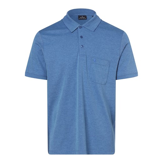Ragman Męska koszulka polo – łatwa w prasowaniu Mężczyźni niebieski jednolity Ragman L vangraaf