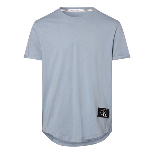 Calvin Klein Jeans T-shirt męski Mężczyźni Dżersej jasnoniebieski jednolity M vangraaf