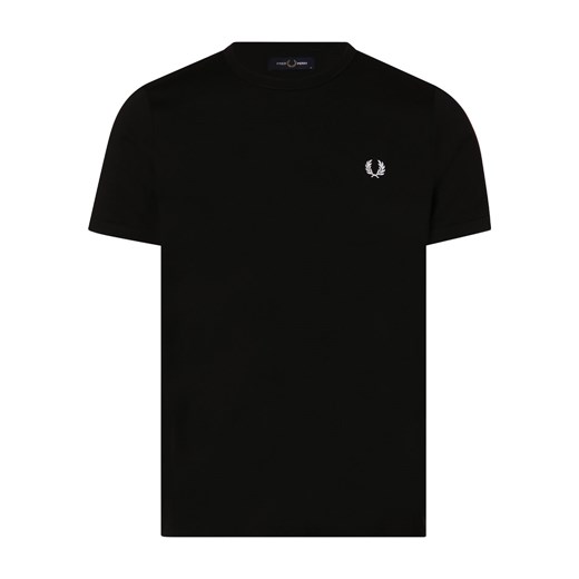 Fred Perry T-shirt męski Mężczyźni Bawełna czarny jednolity ze sklepu vangraaf w kategorii T-shirty męskie - zdjęcie 152696304