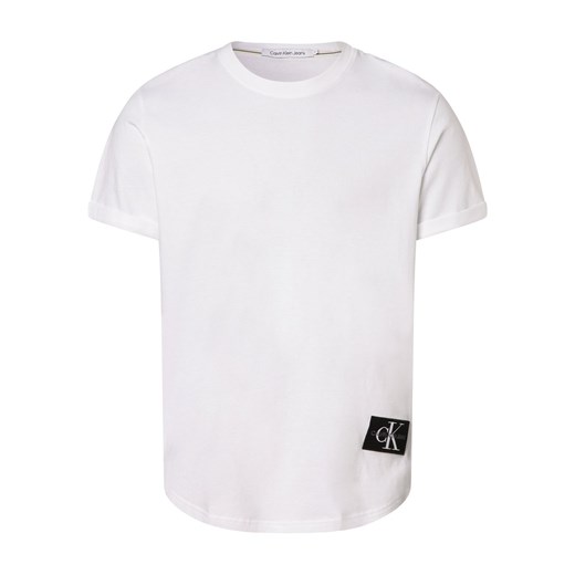 Calvin Klein Jeans T-shirt męski Mężczyźni Bawełna biały jednolity XL vangraaf