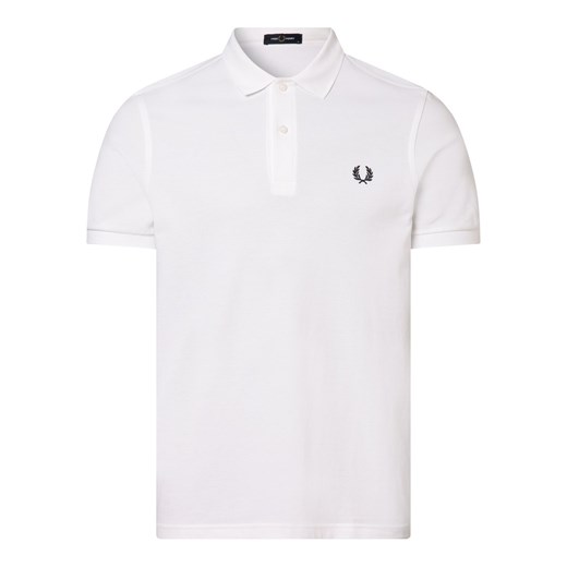 Fred Perry Męska koszulka polo Mężczyźni Bawełna biały jednolity ze sklepu vangraaf w kategorii T-shirty męskie - zdjęcie 152696750