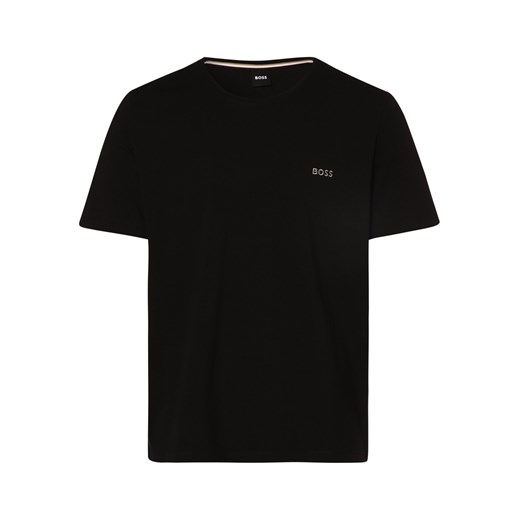 BOSS Męska koszulka od piżamy Mężczyźni Bawełna czarny jednolity M vangraaf