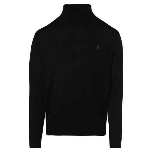 Polo Ralph Lauren Męski sweter z wełny merino Mężczyźni Wełna merino czarny jednolity ze sklepu vangraaf w kategorii Swetry męskie - zdjęcie 152697842